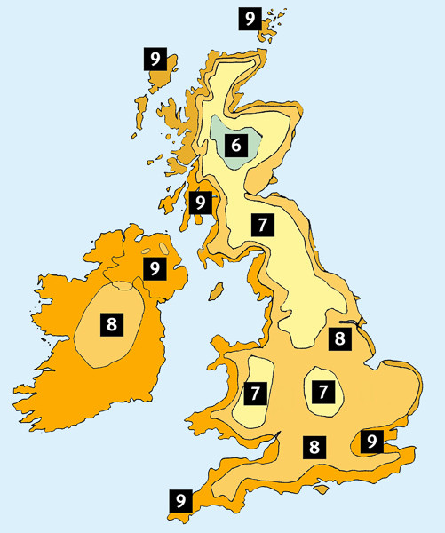 UK hardiness map